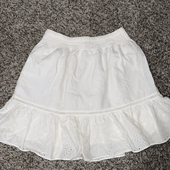 Madewell Embroidered Smock-Waist Ruffle Mini Skirt size XXS - Picture 8 of 9